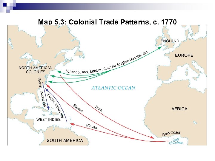 Map 5. 3: Colonial Trade Patterns, c. 1770 