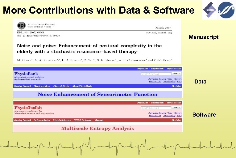 More Contributions with Data & Software Manuscript Data Software 