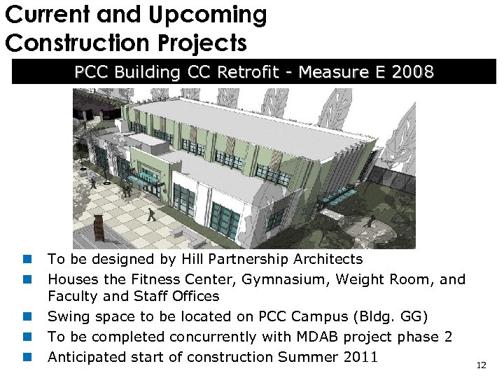 Current and Upcoming Construction Projects PCC Building CC Retrofit - Measure E 2008 n