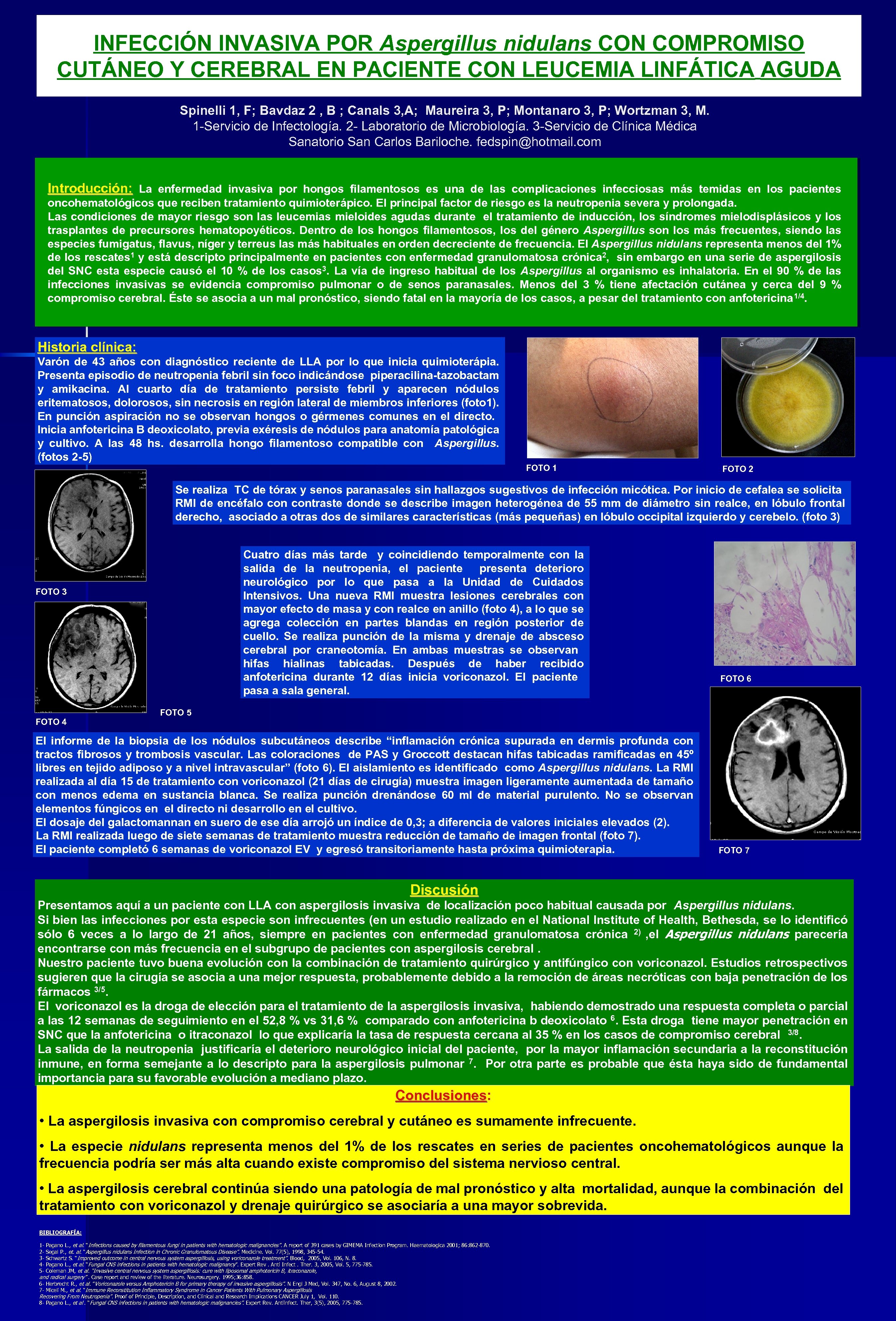 INFECCIÓN INVASIVA POR Aspergillus nidulans CON COMPROMISO CUTÁNEO Y CEREBRAL EN PACIENTE CON LEUCEMIA