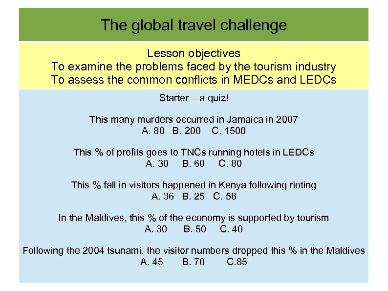 global travel challenge
