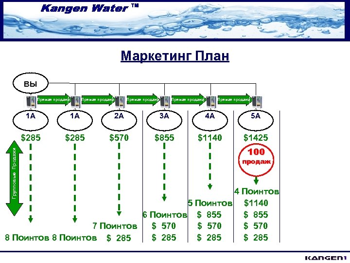 Маркетинг План ВЫ Прямая продажа Прямая продажа Direct Sale 1 A 2 A 3