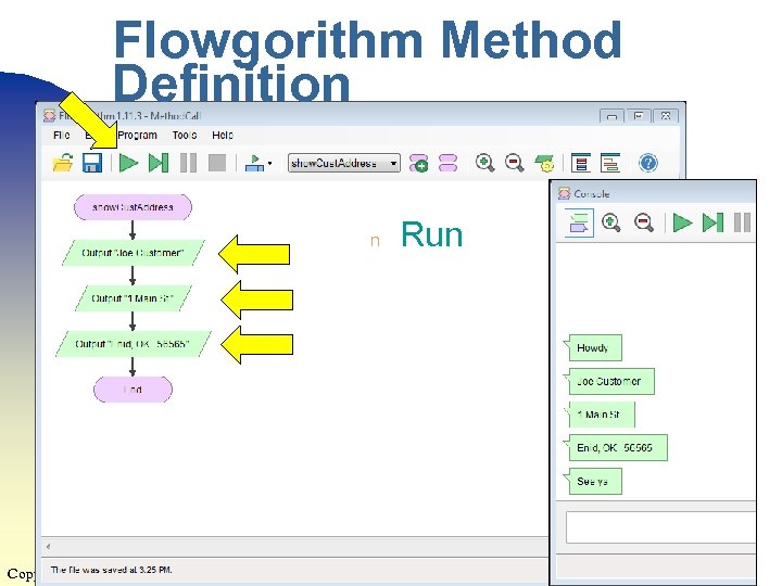 Flowgorithm Method Definition n Run 35 Copyright 2014 by Janson Industries 