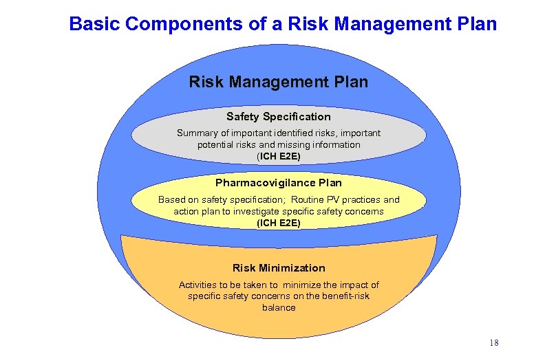 Basic Components of a Risk Management Plan Safety Specification Summary of important identified risks,