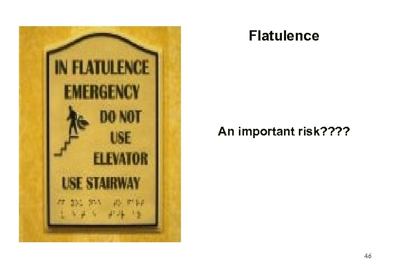 Flatulence An important risk? ? 46 