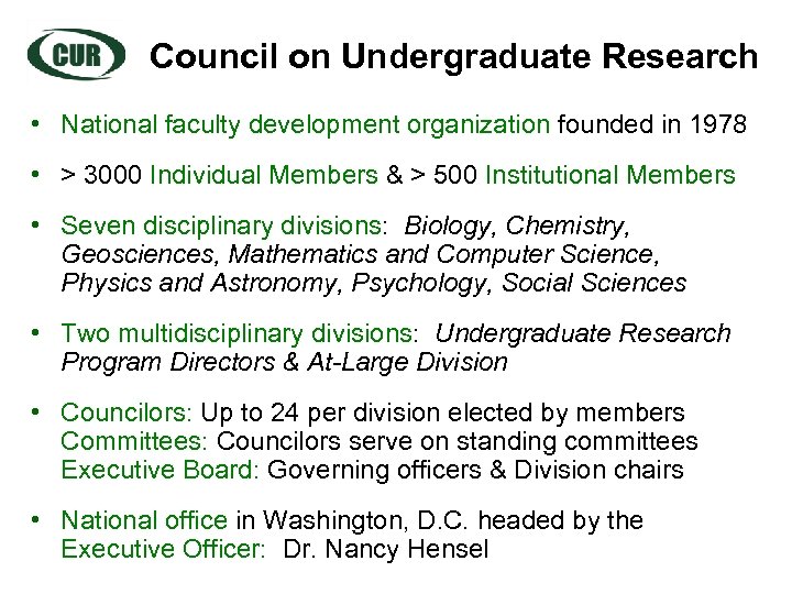 undergraduate research council