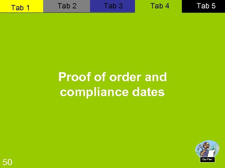 Tab 1 Tab 2 Tab 3 Tab 4 Tab 5 Proof of order and