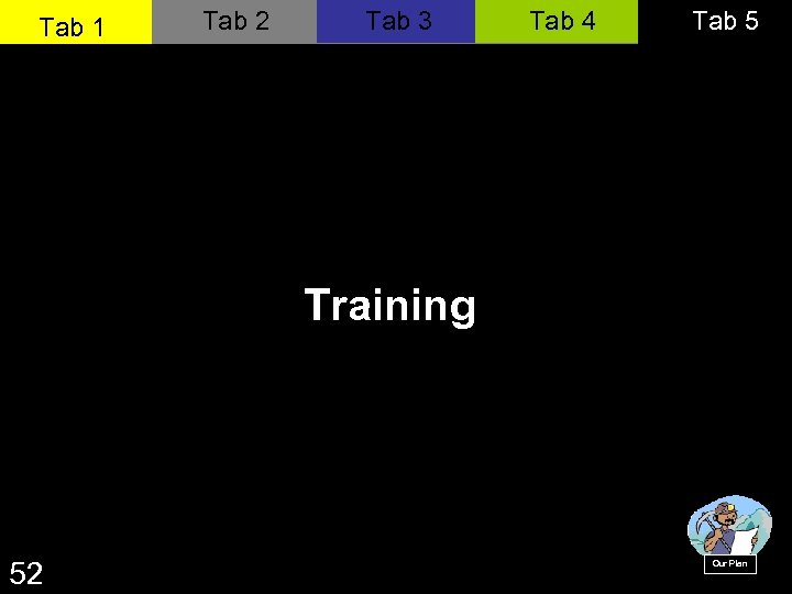 Tab 1 Tab 2 Tab 3 Tab 4 Tab 5 Training 52 Our Plan