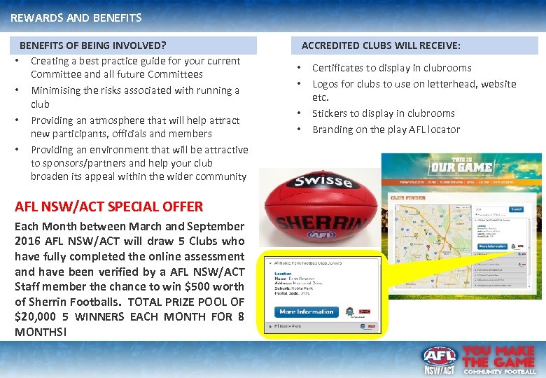 REWARDS AND BENEFITS OF BEING INVOLVED? • Creating a best practice guide for your