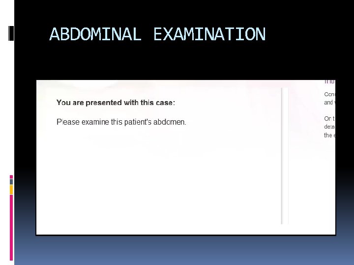 ABDOMINAL EXAMINATION 