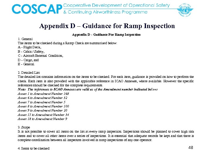 Appendix D – Guidance for Ramp Inspection Appendix D - Guidance For Ramp Inspection
