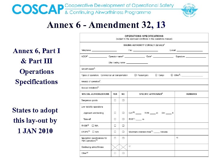 Annex 6 - Amendment 32, 13 Annex 6, Part I & Part III Operations