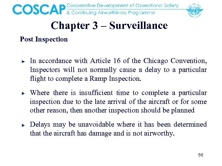 Chapter 3 – Surveillance Post Inspection In accordance with Article 16 of the Chicago