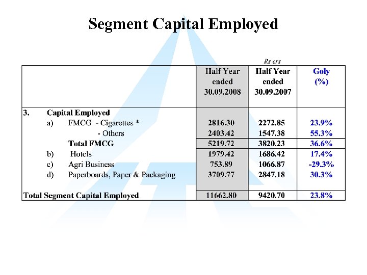 Segment Capital Employed 