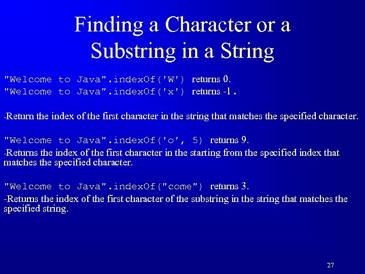 Finding a Character or a Substring in a String 