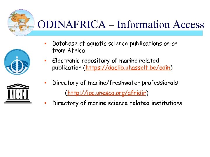 ODINAFRICA – Information Access § Database of aquatic science publications on or from Africa