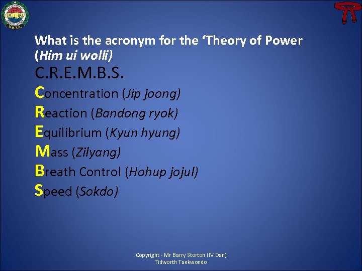What is the acronym for the ‘Theory of Power (Him ui wolli) C. R.