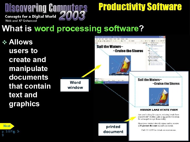 Productivity Software What is word processing software? v Allows users to create and manipulate