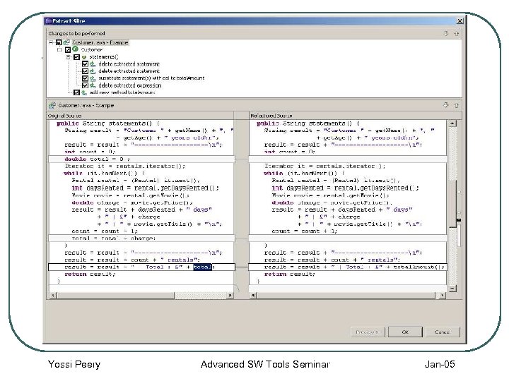 Yossi Peery Advanced SW Tools Seminar Jan-05 
