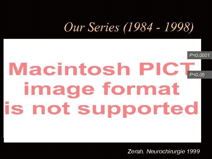 Our Series (1984 - 1998) P<0. 0001 P<0. 05 Zerah. Neurochirurgie 1999 