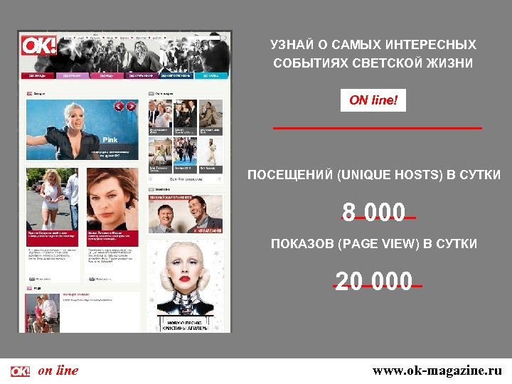 УЗНАЙ О САМЫХ ИНТЕРЕСНЫХ СОБЫТИЯХ СВЕТСКОЙ ЖИЗНИ ON line! ПОСЕЩЕНИЙ (UNIQUE HOSTS) В СУТКИ