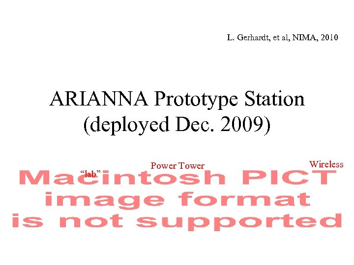 L. Gerhardt, et al, NIMA, 2010 ARIANNA Prototype Station (deployed Dec. 2009) “lab” Power