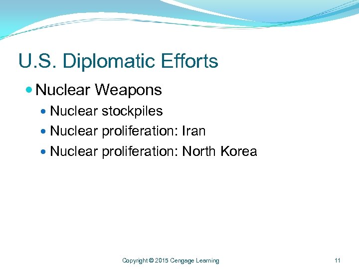 U. S. Diplomatic Efforts Nuclear Weapons Nuclear stockpiles Nuclear proliferation: Iran Nuclear proliferation: North