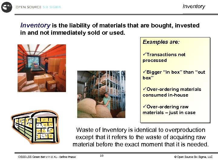 Inventory is the liability of materials that are bought, invested in and not immediately