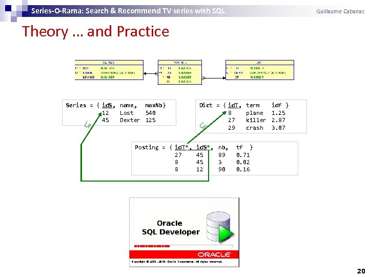 Series-O-Rama: Search & Recommend TV series with SQL Guillaume Cabanac Theory … and Practice