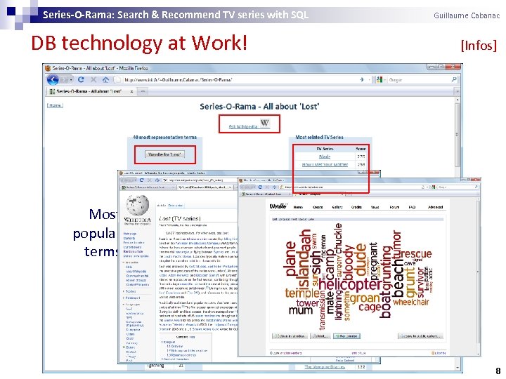 Series-O-Rama: Search & Recommend TV series with SQL Guillaume Cabanac DB technology at Work!