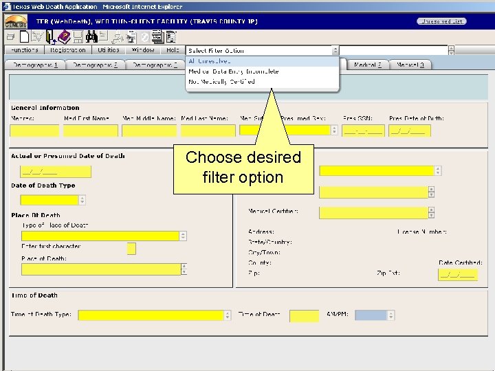 Choose desired filter option 