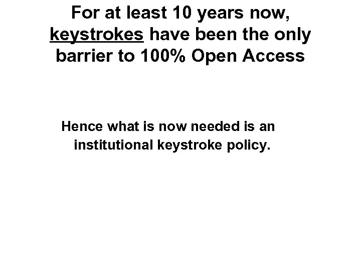 For at least 10 years now, keystrokes have been the only barrier to 100%