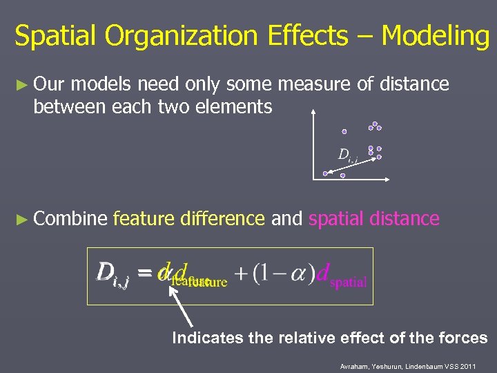 Spatial Organization Effects – Modeling ► Our models need only some measure of distance