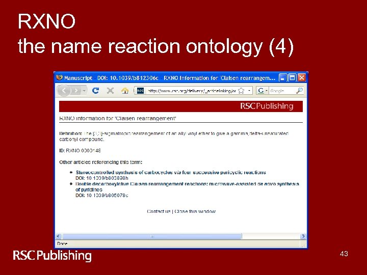 RXNO the name reaction ontology (4) 43 