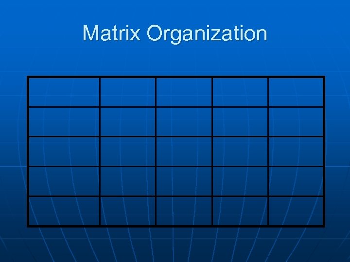 Matrix Organization 