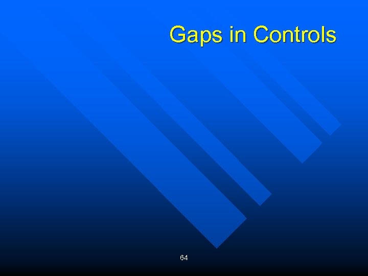 Gaps in Controls 64 