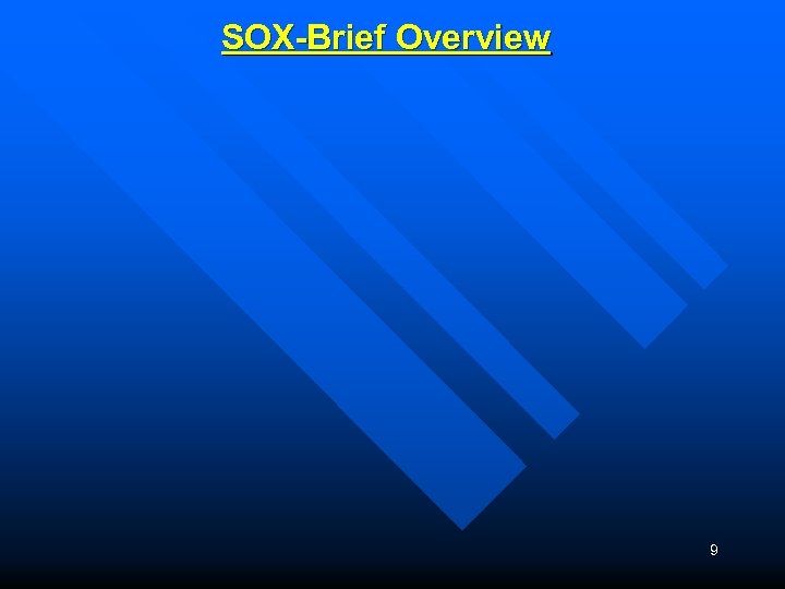 SOX-Brief Overview 9 