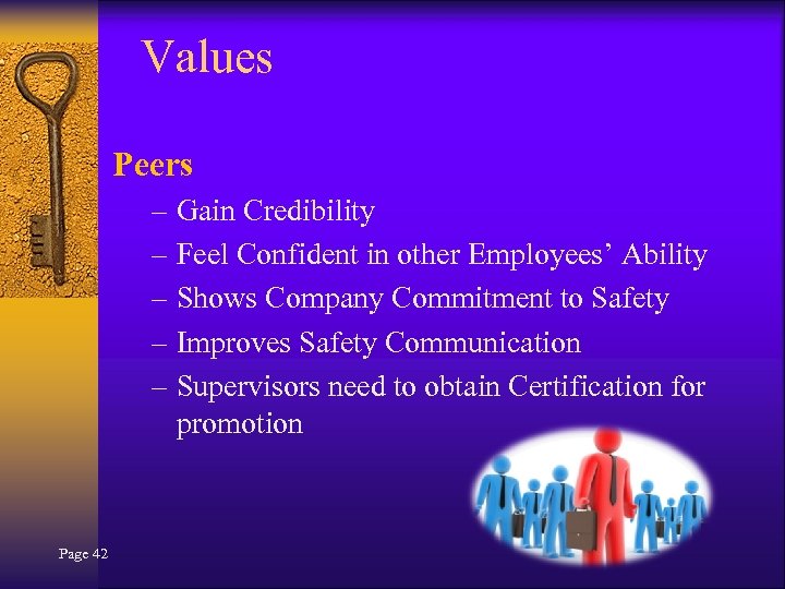 Values Peers – Gain Credibility – Feel Confident in other Employees’ Ability – Shows