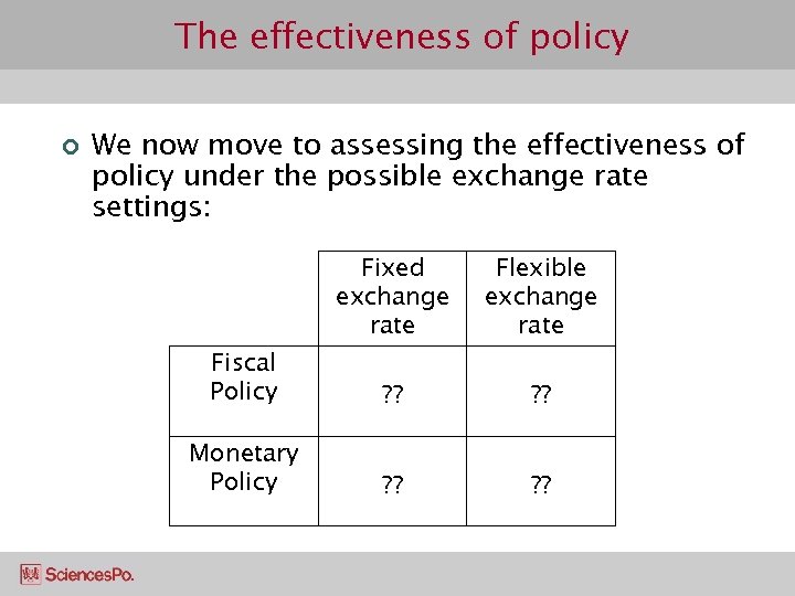 The effectiveness of policy ¢ We now move to assessing the effectiveness of policy