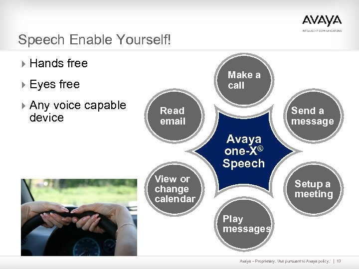 Speech Enable Yourself! 4 Hands free Make a call 4 Eyes free 4 Any