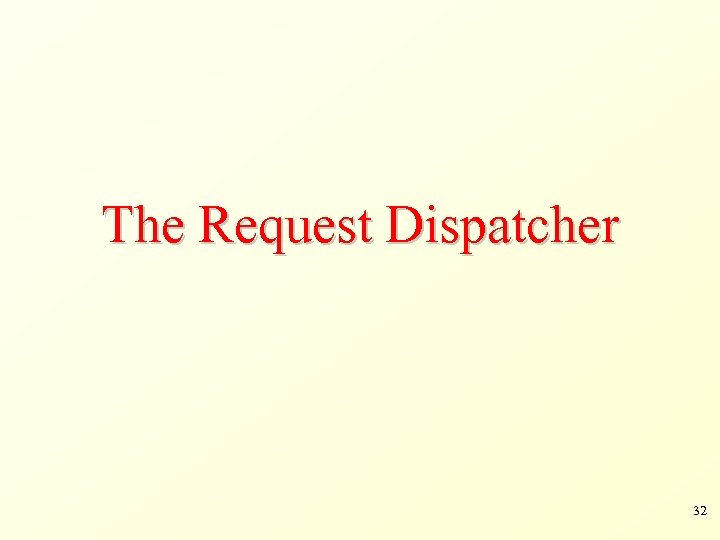 The Request Dispatcher 32 