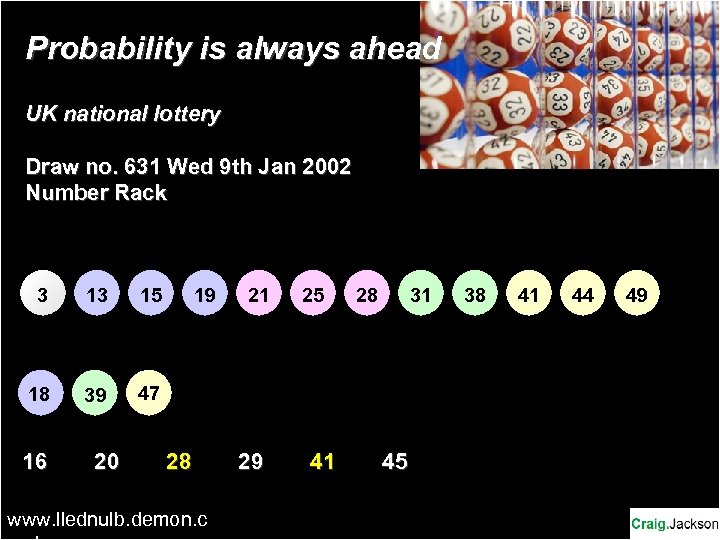 Probability is always ahead UK national lottery Draw no. 631 Wed 9 th Jan