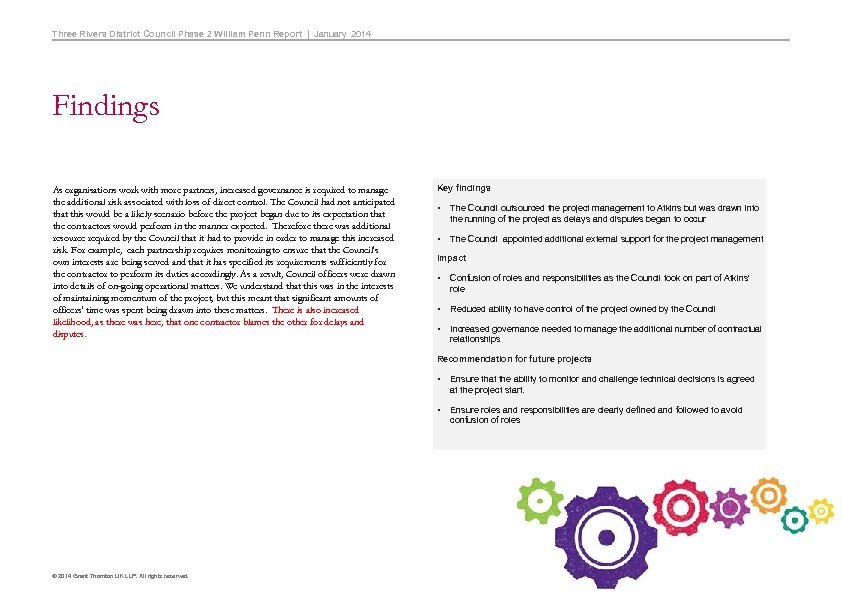 Three Rivers District Council Phase 2 William Penn Report | January 2014 Findings As