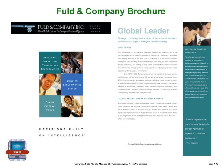 Fuld & Company Brochure Copyright © 2007 by The Mc. Graw-Hill Companies, Inc. All