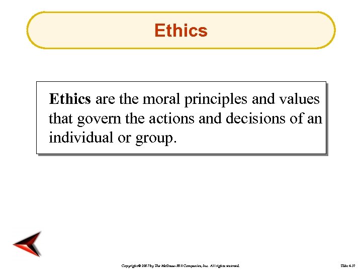 Ethics are the moral principles and values that govern the actions and decisions of