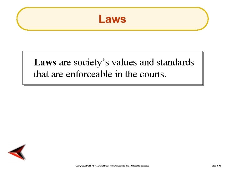 Laws are society’s values and standards that are enforceable in the courts. Copyright ©