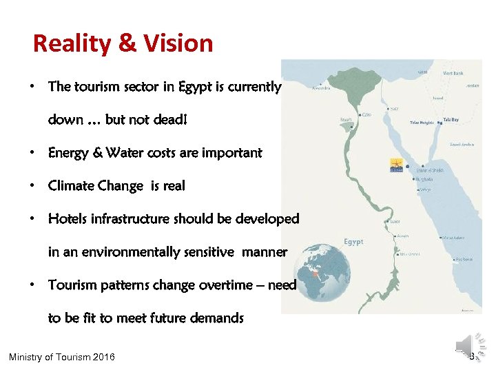 Reality & Vision • The tourism sector in Egypt is currently down … but