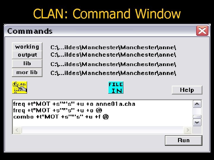CLAN: Command Window 