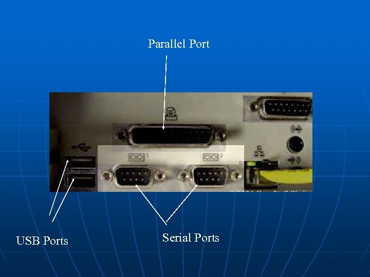 Parallel Port USB Ports Serial Ports 