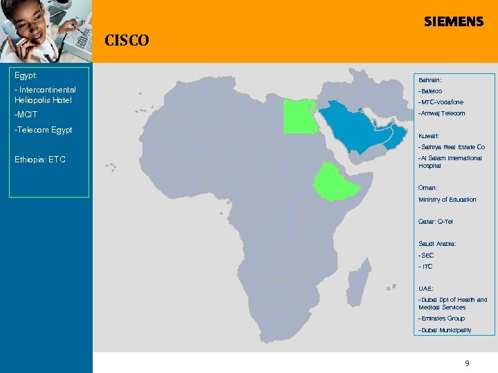 CISCO Egypt: Bahrain: - Intercontinental Heliopolis Hotel -Batelco -MCIT -Amwaj Telecom -Telecom Egypt -MTC-Vodafone